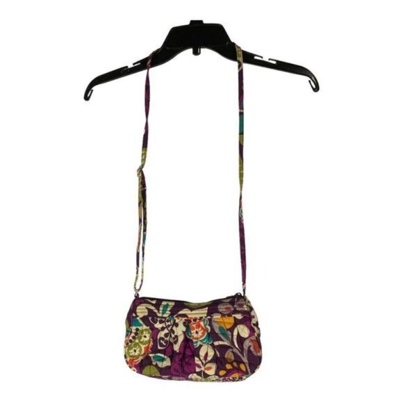 Vera Bradley Quilted Floral Adjustable Crossbody Bag Purple Multicolor Cotton - Picture 3 of 6